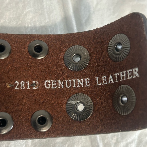 Leather Cross Cuff Bracelet Black Unbranded Snap Closure - Picture 7 of 7